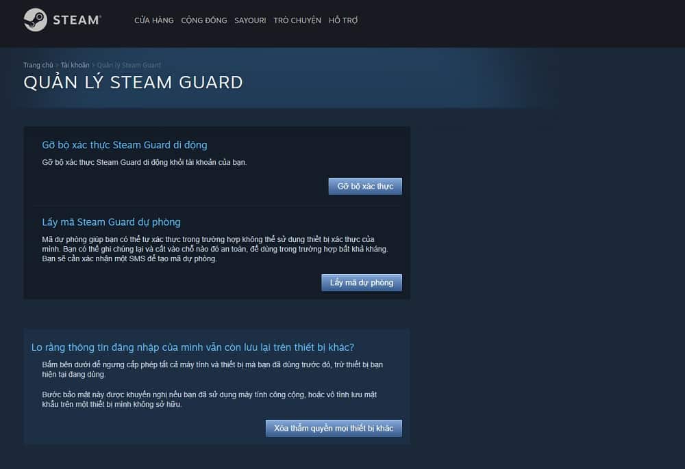 Bảo mật tài khoản steam guard